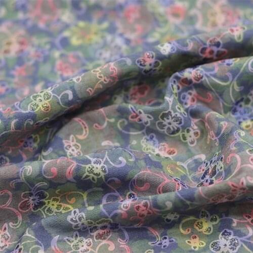 Printed soft denim garment fabric with high-grade washed shirt in summer