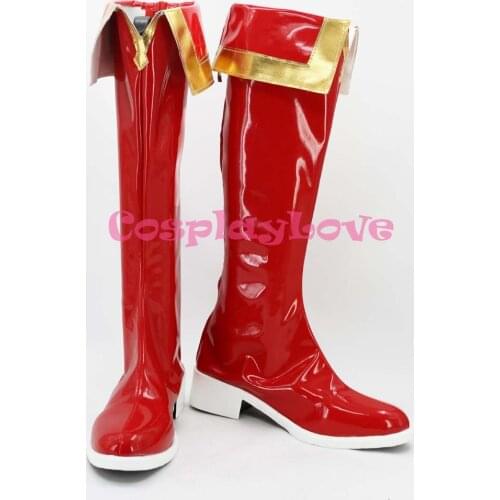 Newest Custom Made Anime Kantai Collection Red shimakaze Kancolle Shimakaze Cosplay Shoes Long Boots For Halloween Christmas