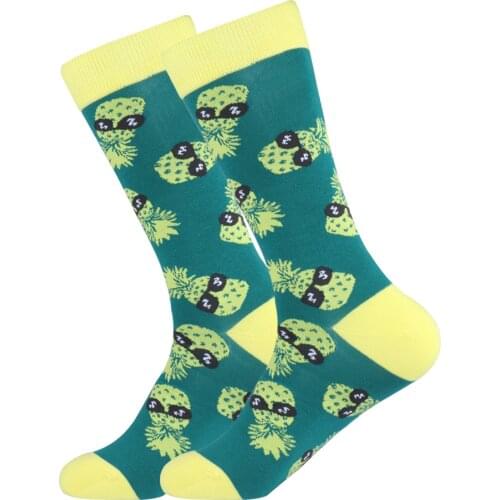 Novelty Men Pineapple Fruit Funny Long Socks Women Funky Cartoon Unisex Casual Sock