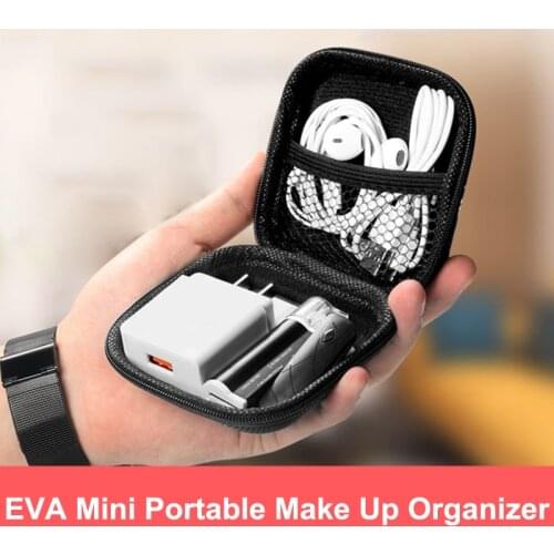 EVA Mini Portable Earphone Bag Memory Card Cosmetic Make Up Organizer Holder Headphones Cables Storage Box Home Storage Boxes