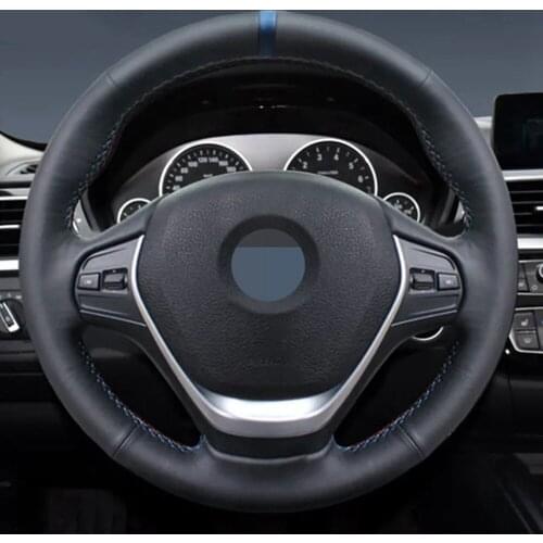 Non-slip Black Artificial Leather Car Steering Wheel Cover For BMW F20 2012-2018 F45 2014-2018 F30 F31 F34 2013-2017 F32 F33 F36