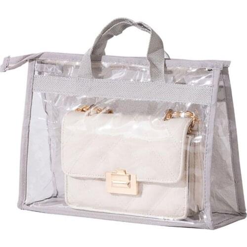 Handbag Purse Storage Organizer Transparent Anti-dust Cover Bag with Handle