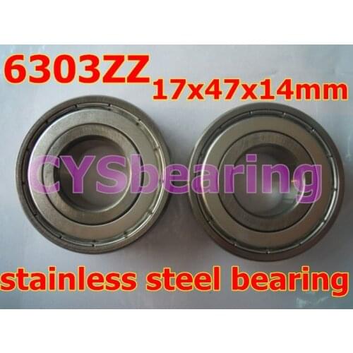 Radial shaft stainless steel 440 6303 S6303 SS6303 6303ZZ 17X47X14 mm deep groove ball bearing