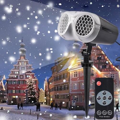 Christmas Projector Light Waterproof Binocular Remote Control Snowflake Projection Lamp For Indoor Outdoor Decoration