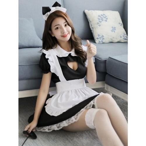 Sexy French Maid Costume Sweet Gothic Lolita Dress Anime Cosplay Sissy Maid Uniform Plus Size Halloween Costumes For Women