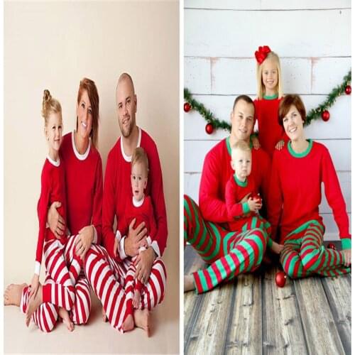 Family Matching Chirstmas Clothes Baby Girls Stripes Pajamas Sets Christmas Family Clothes Mommy and Me Clothes Stripes Pyjamas