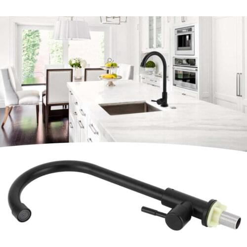 G1/2 Basin Faucets 90 Degree Rotating Kitchen Sink Faucet Single Cold Water Tap for Home Kitchen Sink Water faucet Matte Black