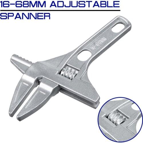 Universal 16 - 68mm Aluminum Alloy Key Nut Wrench Tool Adjustable Short Monkey Spanner Hand Tools Home Shower Bathroom Repair