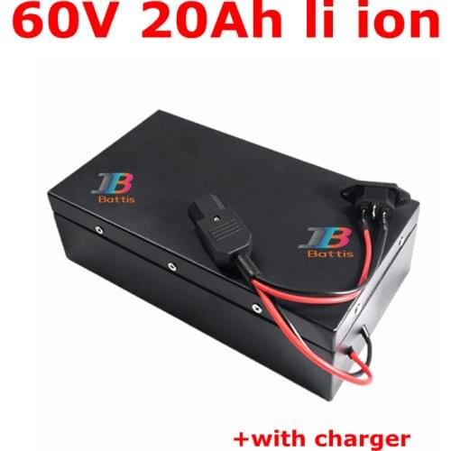 Waterproof 60V 20Ah Lithium-ion battery 18650 BMS li ion battery for 1500ah 2000W citycoco X9 scooter bicycle + 3A charger