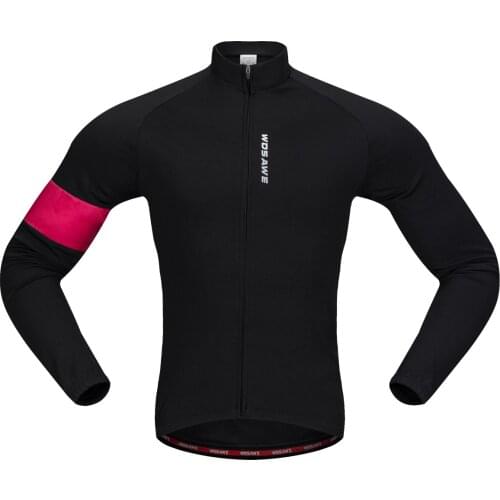 WOSAWE Cycling Jacket Coat Thermal Fleece Slim Fit Cycling Clothings Long Sleeve Top Quality Bicycle Shirt For Winter