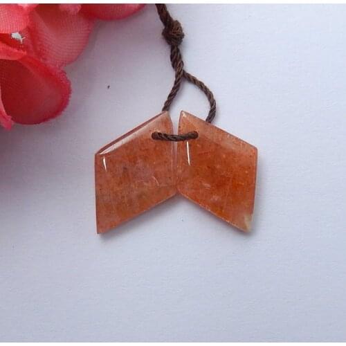 Natural Sun Stone Gemstone Earring beads,Charms Women Earrings Jewelry Gift Gem Customized,18x12x4mm,2g