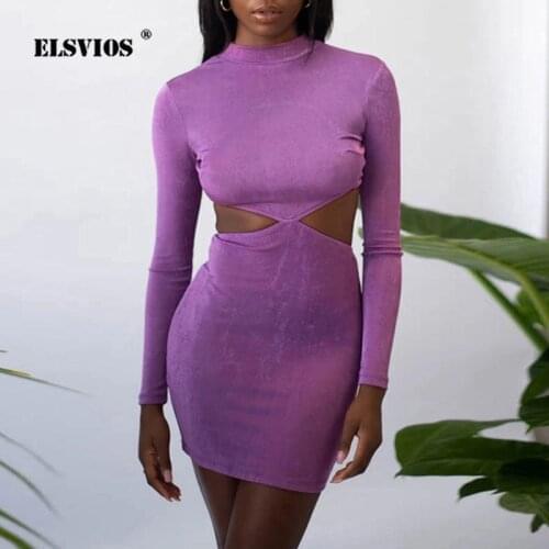 Women Sexy Backless Tie Dress Spring Long Sleeve Casual Hollow Out Mini Vestidos Autumn Lady Fashion Solid Knit Slim Party Dress