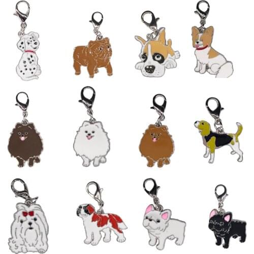 12pcs/lot diffrernt dog types pet Collar Charm Pet Cat dog collar pendant Necklace Collar Puppy collar accessory 29 types