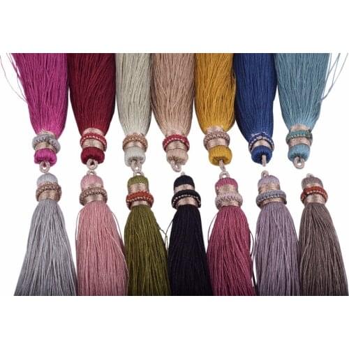 14 Colors For Your Chosing-KONMAY 2pcs 3.8''(9.5cm) Soft Handmade Craft Tassels with Small Hanging Loop