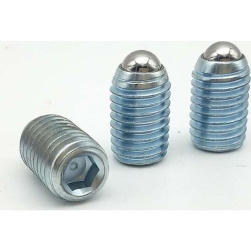 2pcs M10 M12 M16 M20 bead positioning screws Allen ball plunger screw hex socket spring steel ball grup bolts galvanized bolt