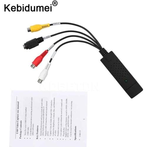 Kebidumei USB 2.0 to RCA cable adapter converter Audio Video Capture Card Adapter PC CableS For TV DVD VHS capture device 630A