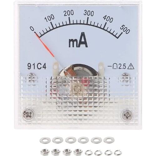 91C4 Class Ampere Analog Panel Meter Ammeter 2.5 Accuracy DC 100uA 20mA 30mA 500mA 0-1A 2A 3A 5A 10A 15A 20A 30A High quality