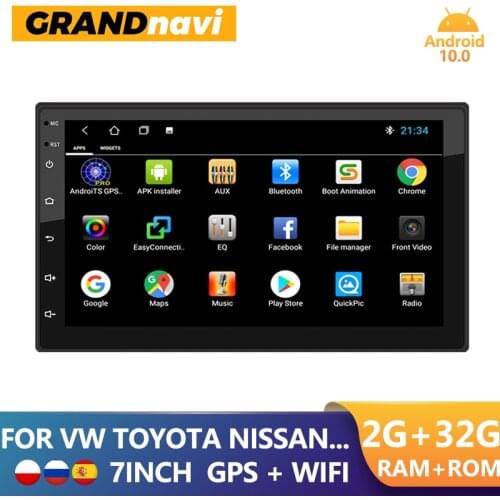 GRAND 2 Din Android Car Radio GPS Multimedia Video Player 2.5D Navigation Bluetooth Autoradio 2din For VW Toyota Nissan Hyundai