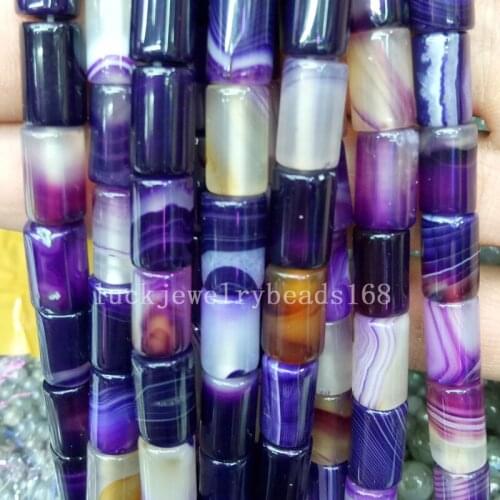 Free Shipping Fashion Jewelry 8x12mm Beautiful Purple Veins Stripes Carnelian Barrel Loose Beads 15.5" FG6919