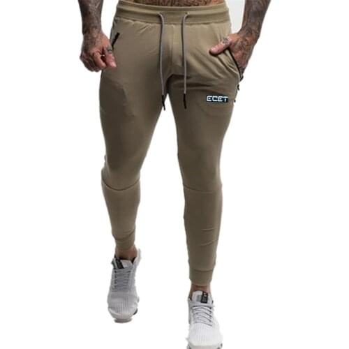 Bodybuilding Sweatpants Men Joggers Skinny Pants Gyms Fitness Workout Trousers Male Autumn Running Sport Cotton Track Pants