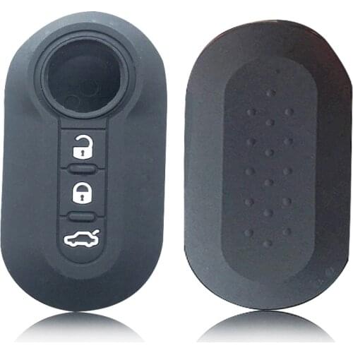 Key Holder For Fiat 500 Accessories Silicone Car Key Case Cover For Fiat 500 Punto Flip Folding Remote Key Shell Fob Protecor