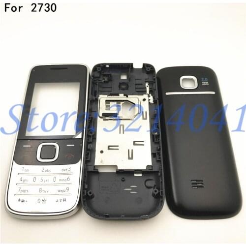 New Full Housing For Nokia 2730C 2730 Front Faceplate Frame Cover Case+battery door cover+English Keypad