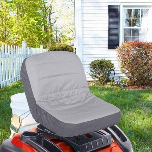 Lawn Riding Mower Seat Cover Waterproof Dustproof Oxford Cloth Tractor Chair Protector with Zipper Mesh Storage Pockets for Farm