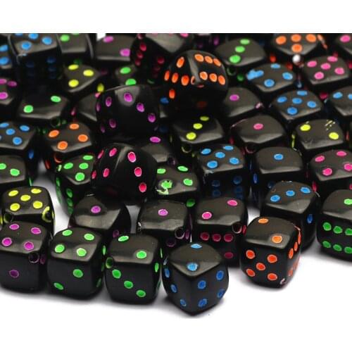 8x8mm Black Square Acrylic Beads 50/100pcs/lot Dice Loose Beads For Jewelry Making DIY Charm Necklace Bracelet Accessories