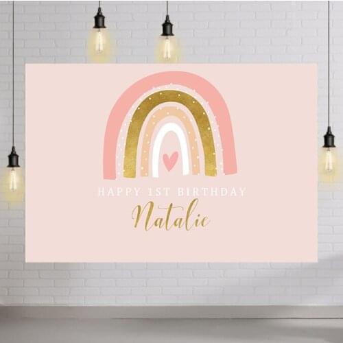 Girl Princess Rainbow Birthday Backdrop for Photography Newborn Baby Shower Portrait Background for Photo Studio Photocall