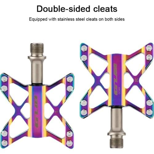 GUB GC-009 Mountain Pedals Aluminum Alloy Plating Colorful Non-slip Road Bike Pedal Bearing Folding Bike Pedal Bike Accessories