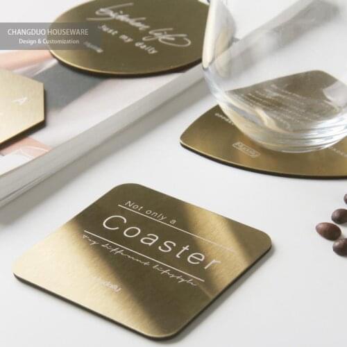 Ins Nordic Stainless Steel Plating Gold Coaster Insulation Placemat Restaurant Hotel Bar Home Kitchen Tableware 1Pc Dinnerware