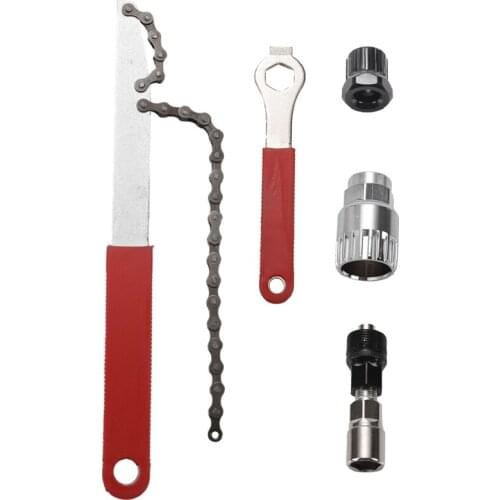 Bicycle Crank Extractor Bottom Bracket Remover Spanner Repair Tools Kit Crank Puller,Freewheel Chain Whip Cycle Bicycle Cassette