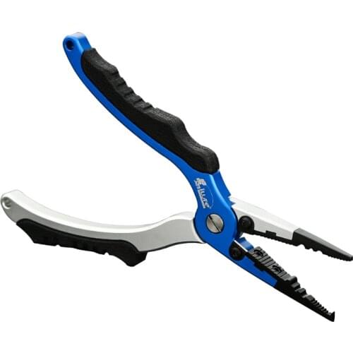 TOOLS DX Aluminum Alloy Fishing Pliers Split Ring Cutters Holder Tackle with Sheath 100g cloth bag and Lanyard