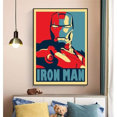 Avengers Superhero Art Posters and Prints Iron Man Canvas Painting Marvel Movie Wall Art HD Print Canvas Living Room Home Decor