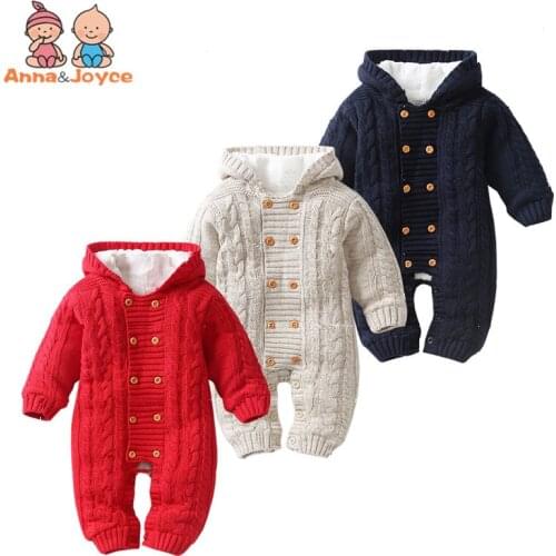 Baby Clothes Winter Cap Hats Baby Sweaters Baby Rompers Thick Cotton Outfit Newborn Jumpsuit for Children Baby Costume