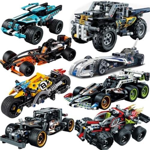 City MOC Supercar Technical Car Building Blocks Pull Back Racer Speed Champions Truck Model Cars Toys Compatible DIY Bricks Toy