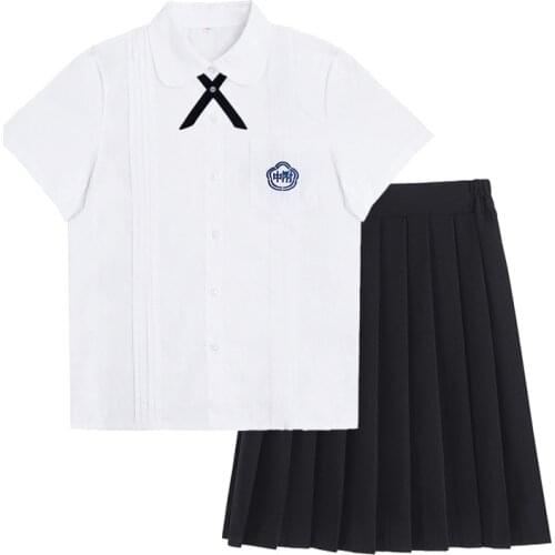 Sailor Dress Suit Girls Japanese Korea Style Jk School Uniform Short Sleeve Top Black Pleated Skirt Academy Anime Kawaii Cosplay