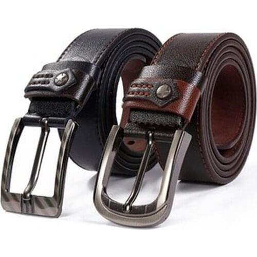 Man Belt Fashion Designed High Quality Trendy Genuine Leather Pin Buckle Strap Fancy for Cowboy Jeans Luxury