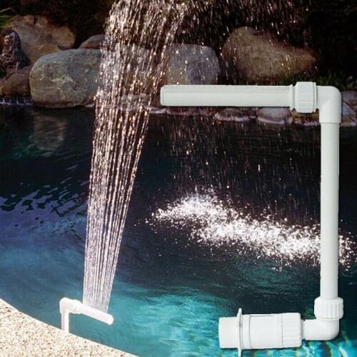 Newest Swimming Pool Waterfall Fountain Set PVC Fountain Tube Nozzle Head Kit Pool Accessories For Water Pools Spa Decorations