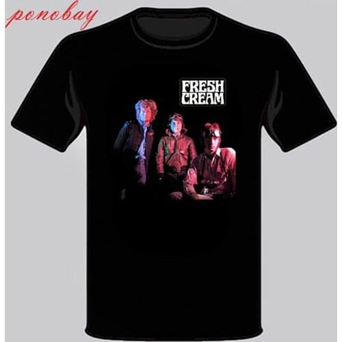 New Cream Fresh Cream Album Rock Band Mens Black T-Shirt Size S-3XL