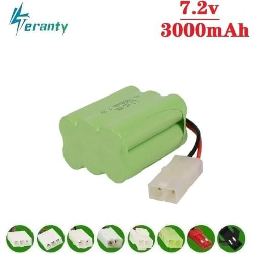 Upgrade 7.2v 3000mah NiMH Battery For Rc Toys Cars Tanks Trucks Robots Guns Boats AA Ni-MH 7.2v Rechargeable Battery Pack 1pcs