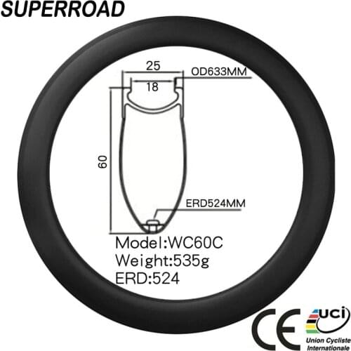 30% off 60mm Depth UD Matte aro 700C bycicle rims 20 holes carbon rim