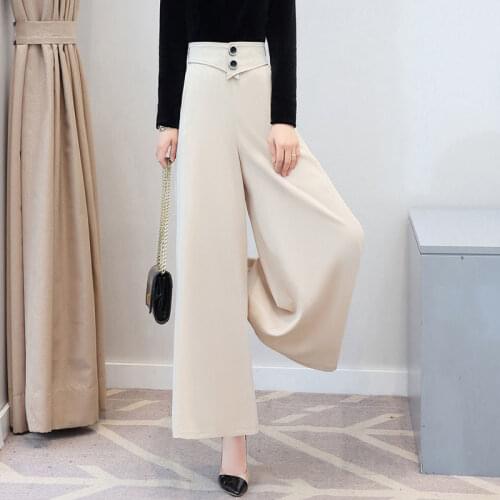 Fat mm300kg large size wide leg pants womens trousers womens autumn and winter new Korean loose straight casual pants women