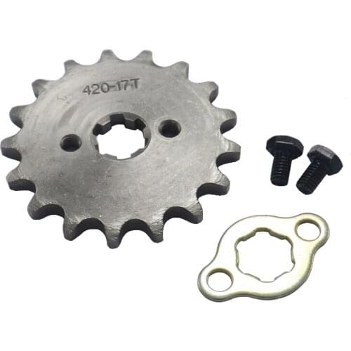 Front Engine 420# 17mm 20mm 17T Teeth Chain Sprocket With Retainer Plate Locker