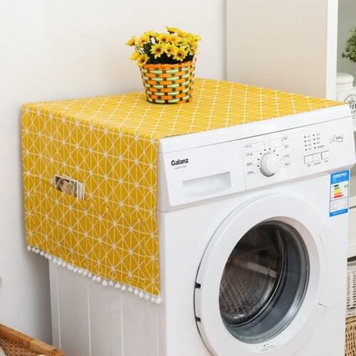 Anti-Slip Washing Machine Top Cover Fridge Dust Cover Washer And Dryer Top Covers w/ 6 Storage Bags