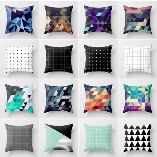 Nordic Magic Color Black and White Series Pillow Cushion Living Room Pillows Bed Head Backrest Cushion Geometric Decoration