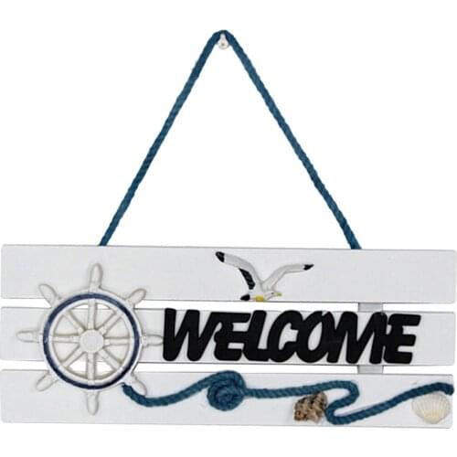Mediterranean Welcome Doorplate Hanging Pendant Sign Home Store Door Wall Signs Decor