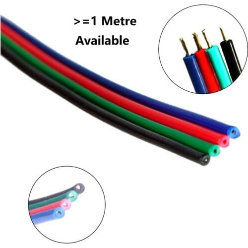 4Pin LED Strip Light Extension Cable for 5050 3528 RGB Ribbon Lamp Tape Accessory Connection 4 Color Wire Cord Conductor 22AWG