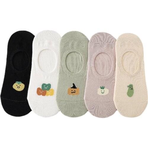 Yishine New 2021 Womens Vegetable Prints Sexy Girls Casual Spring Summer Cotton Low Ankle Socks 10 Pairs