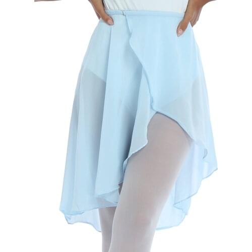 Women Chiffon Ballet Skirt Gymnastics Leotard Dress Midiskirts Stage Performance Lyrical Dance Costumes Adult Practice Dancewear